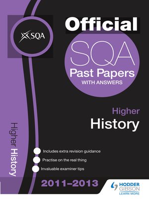 cover image of SQA Past Papers 2013 Higher History